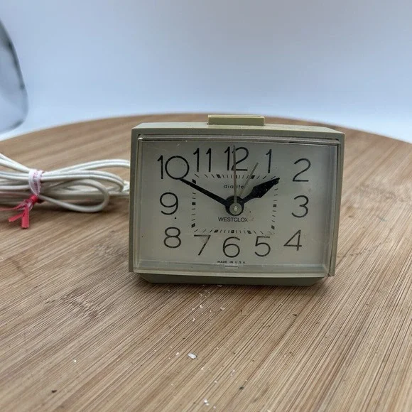 Westclox Alarm Clock Electric Model 22288 Bold II 3 Inch‎ MCM Vintage Gray
