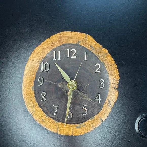 Mirland Albiston‎ Wood Slice Clock Wall Decor Rustic Hand Crafted Quartz 6
