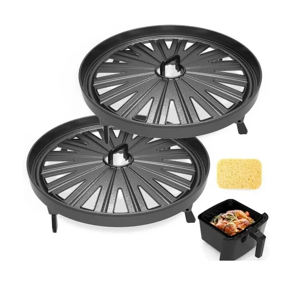 Air Fryer Grill Pan‎ Insert Set 2-Pack Nonstick Crisper Plates Replacement