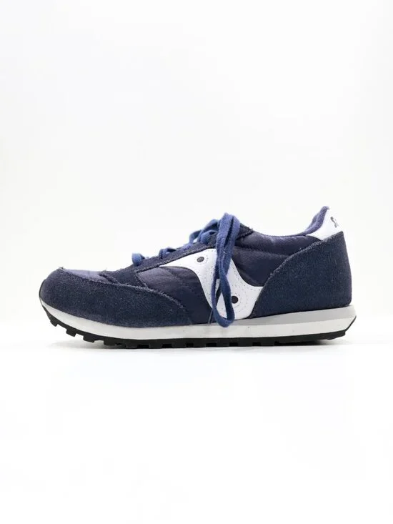 Saucony Jazz Navy Blue Suede Low Top Retro Sneakers - Youth 4.5
