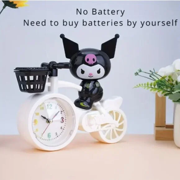Kuromi Bicycle Alarm Clock Operates on Battery NWT