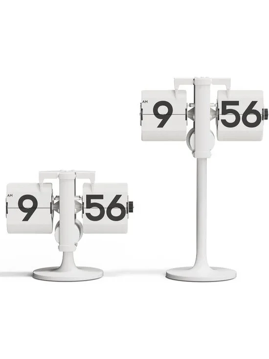 Home White Analog Quartz Large Number Adjustable Vintage Design Flip Desk Clock