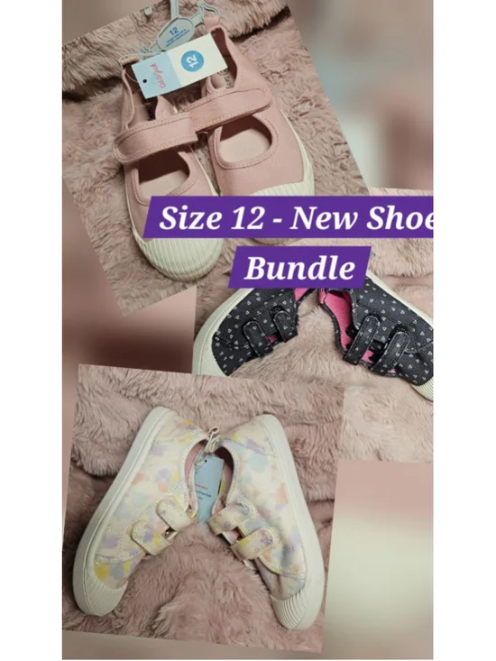 3 Pairs - New Cat & Jack velcro shoes