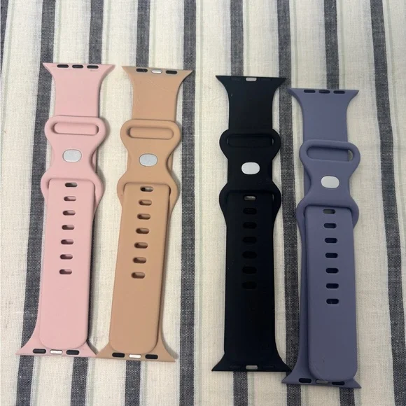 Set Of 4 Apple Watch Bands Size Bands for 42mm, 44mm, 45mm, 46mm, and 49mm