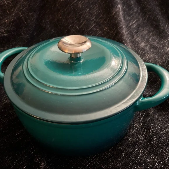 Tramontina 4 Qt Enameled Cast Iron Dutch Oven Teal Blue