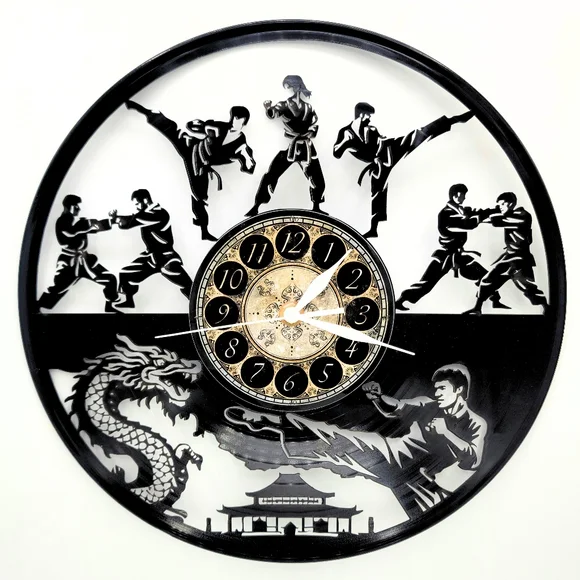 MARTIAL ARTS vinyl record clock