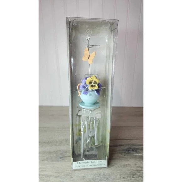 Floral Butterfly Wind Chime Initials‎ MB NIB