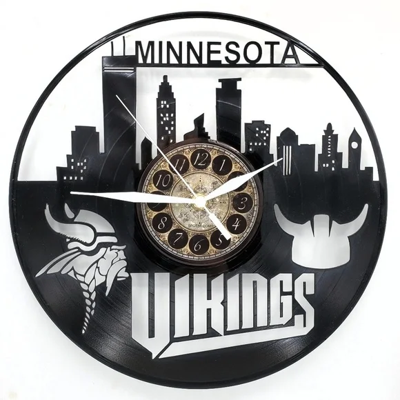 MINNESOTA VIKINGS vinyl record clock