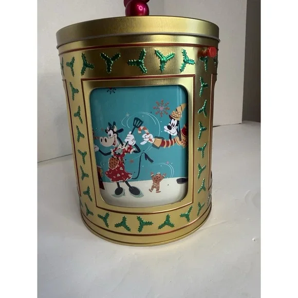 Disney Parks Holiday Musical spinning popcorn tin 2023 NO STRAPS