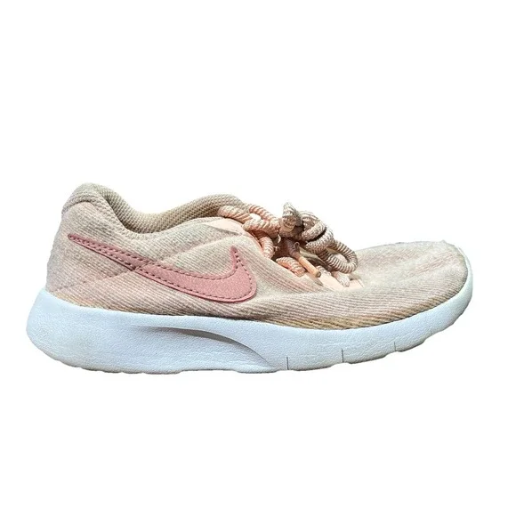 Nike Tanjun Youth Size 11.5C Pink And White Sneakers‎ Shoes Lace Up 859618-603