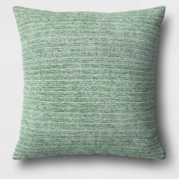 2pc of Checkerboard Woven Cotton Square Throw Pillow Mint Green Indoor