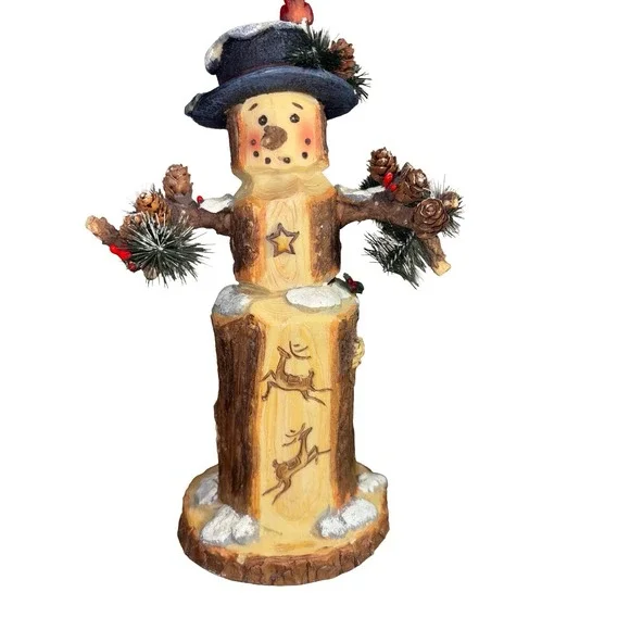 Roman, Inc.‎ Rustic Wooden Snowman Music Box 