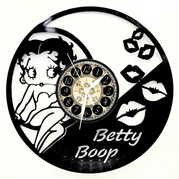 Betty Boop Vinyl Record Clock – Classic Cartoon Wall Art