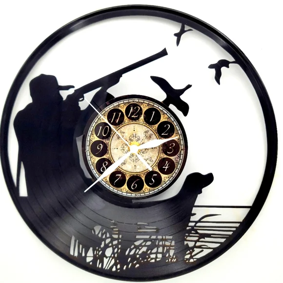 DUCK HUNTING vinyl record clock
