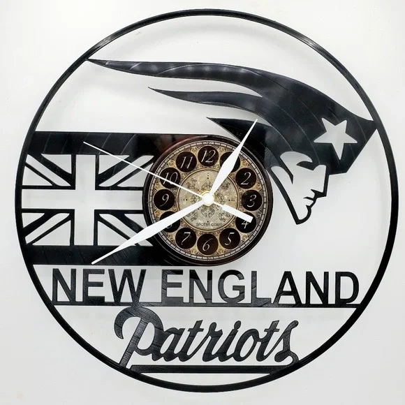 NEW ENGLAND PATRIOTS vinyl record clock