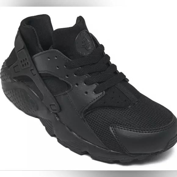 Nike Big Kids' Huarache Run Triple Black Sneakers Size 7Y MSRP $110