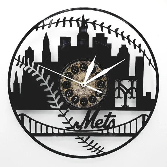 NEY YORK METS vinyl record clock | Man Cave Wal Art NY Baseball Fan Gift
