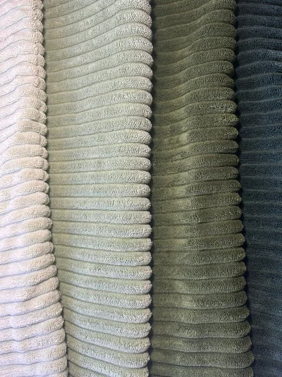 Set of 4 Green Ribbed Plush Throw Pillow Covers Ombre Shades ~17.5
