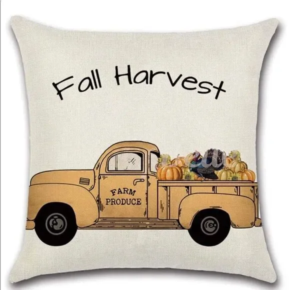 New! Fall Harvest Farmhouse Pillow Cover