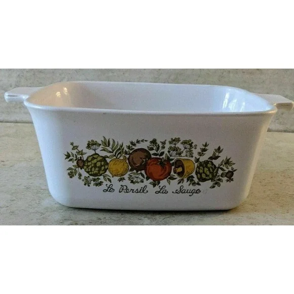 Corning Ware P-4-B 1.5 L Spice of Life Casserole NO LID- 7 x 5 1/2 x 3 ##