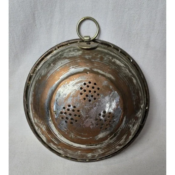 Primitive Copper Fruit Colander Strainer‎ Sieve 7.5