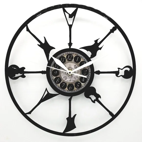 GUITARS vinyl record clock