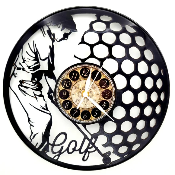 GOLF golfing vinyl record clock makes a great gift for golfers