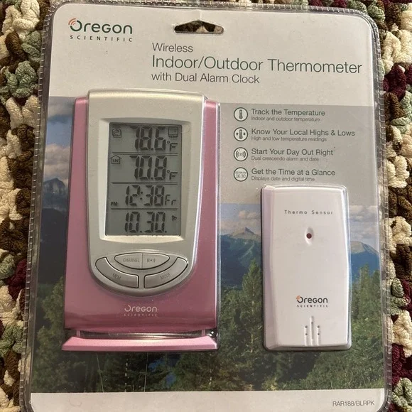 Oregon Scientific RAR188 Wireless Indoor Outdoor Thermometer Alarm Clock NEW NOS