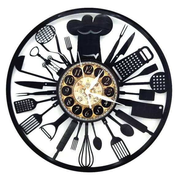 CHEF vinyl record clock
