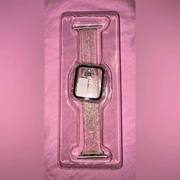Apple Watch clear sparkly case and strap 40mm