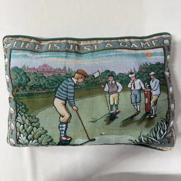 Vintage Golf Tapestry Throw Pillow Life Is Just A Game But Golf Is Serious