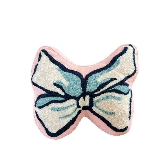 Pink Bow Karma Embroidered Pillow‎