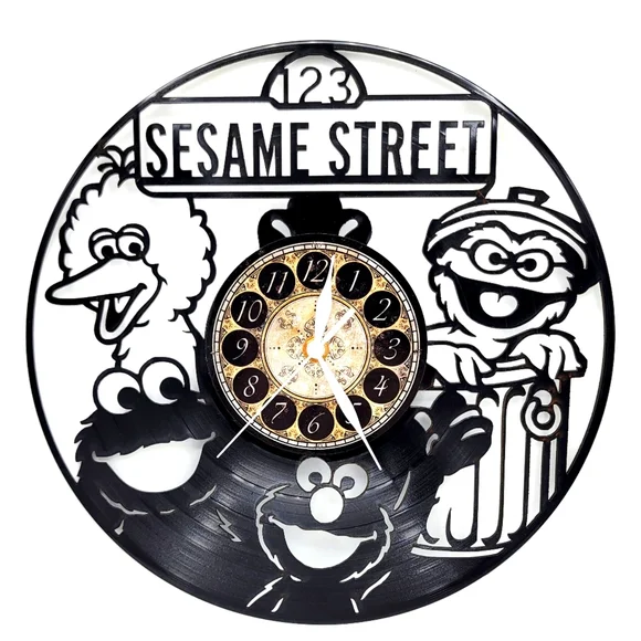 SESAME STREET vinyl record clock | wall art decor gift for baby's , toddler room