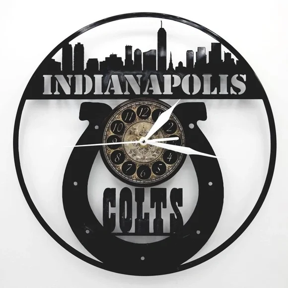 INDIANAPOLIS COLTS vinyl record clock Football Fan Gift for Man Cave