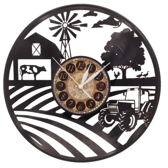 FARM vinyl record clock