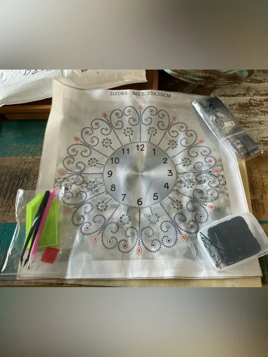 DIY Wall Clock Kit - Silver, Blue & Pink