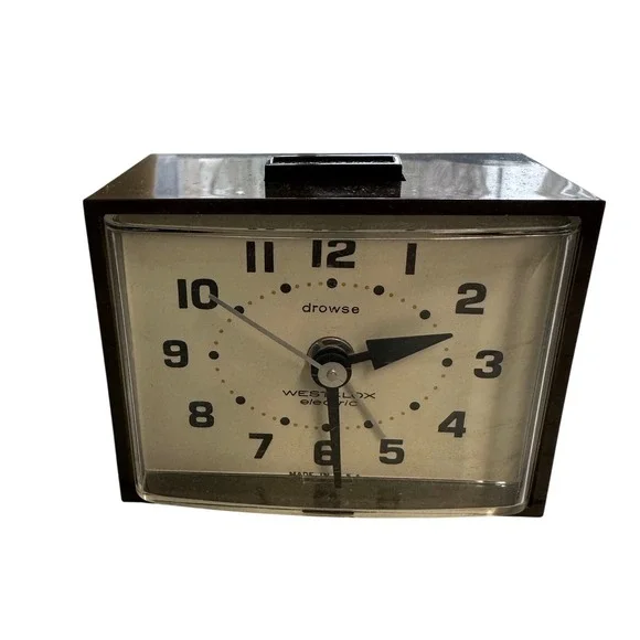 Westclox‎ Minikin Drowse S33 A Electric Alarm Clock Brown Mid Century UL Tested