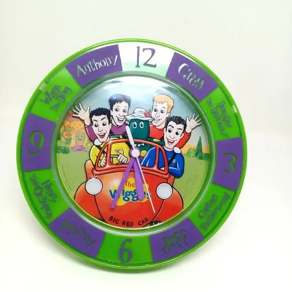 The Wiggles Big Red Car Clock Vintage Wags Dorothy Dinosaur Feathersword Jeff