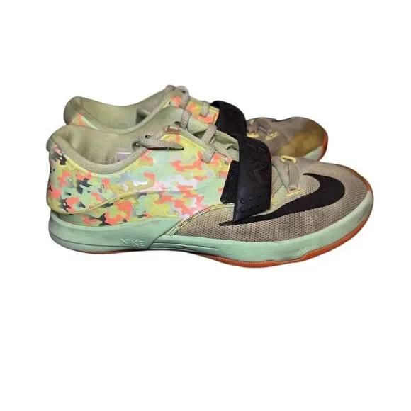 Nike KD 7 Easter Liquid Lime Green Shoes Kevin Durant Boys Sneakers Size 2.5 Y
