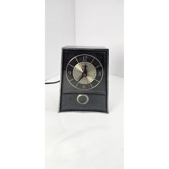 Vintage 1970s Sunbeam Electric Pendulum Clock Woodgrain USA EB1-3 Parts Repair