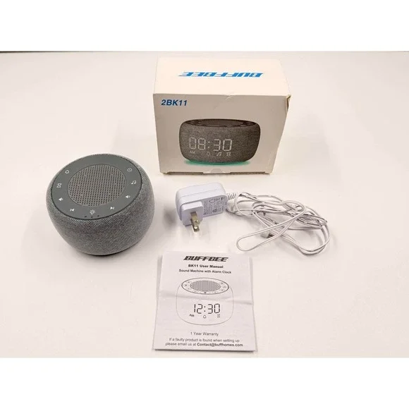 Buffbee Alarm Clock With Sound Machine For Bedroom