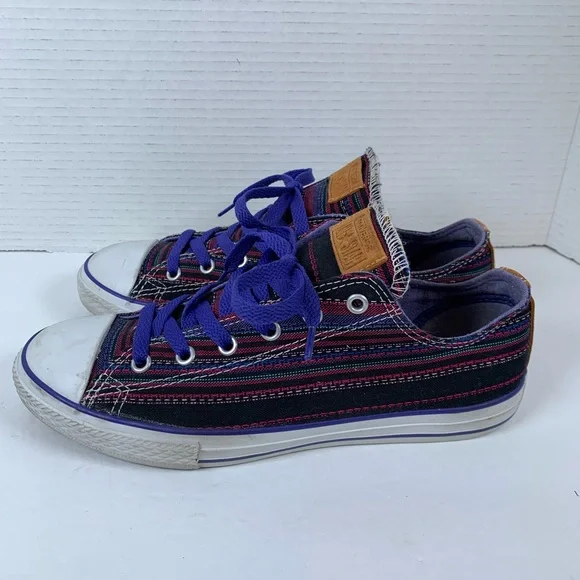 Converse All Star Striped Low Top Junior Sneaker Shoe 648867F Size 5.5 (S128)