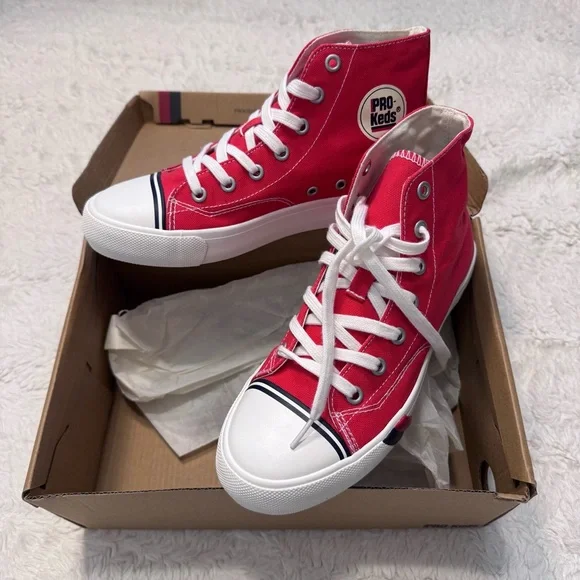 PRO-Keds Royal Hi Red Canvas High Top Sneakers Size 3.5M 5.5W New in Box