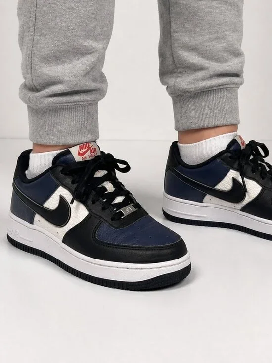 Nike Air Force 1 Low Kids 4.5Y Navy Black White Sneakers Classic AF1