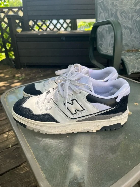 New Balance 550 Black/White Big Boys 7