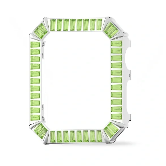 Swarovski Apple Watch 40mm Face, Green Swarovski Crystals.