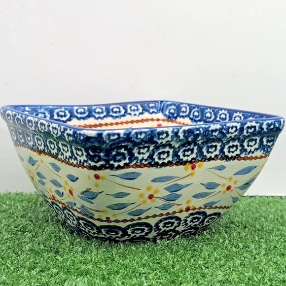Temptations by Tara Cup Square 6 x3 Bowl Old World Royal Blue Floral - Microwave