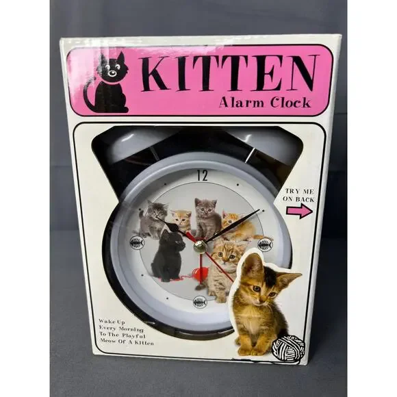 Vintage Kitten Alarm Clock NIP
