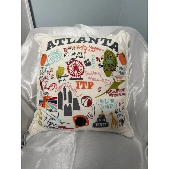 Atlanta Embroidered Decorative Throw‎ Pillow Landmarks ITP Southern Hospitality