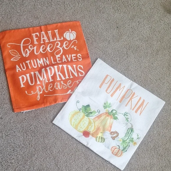 Fall Themed Pumpkin Decorative Canvas Pillow Covers